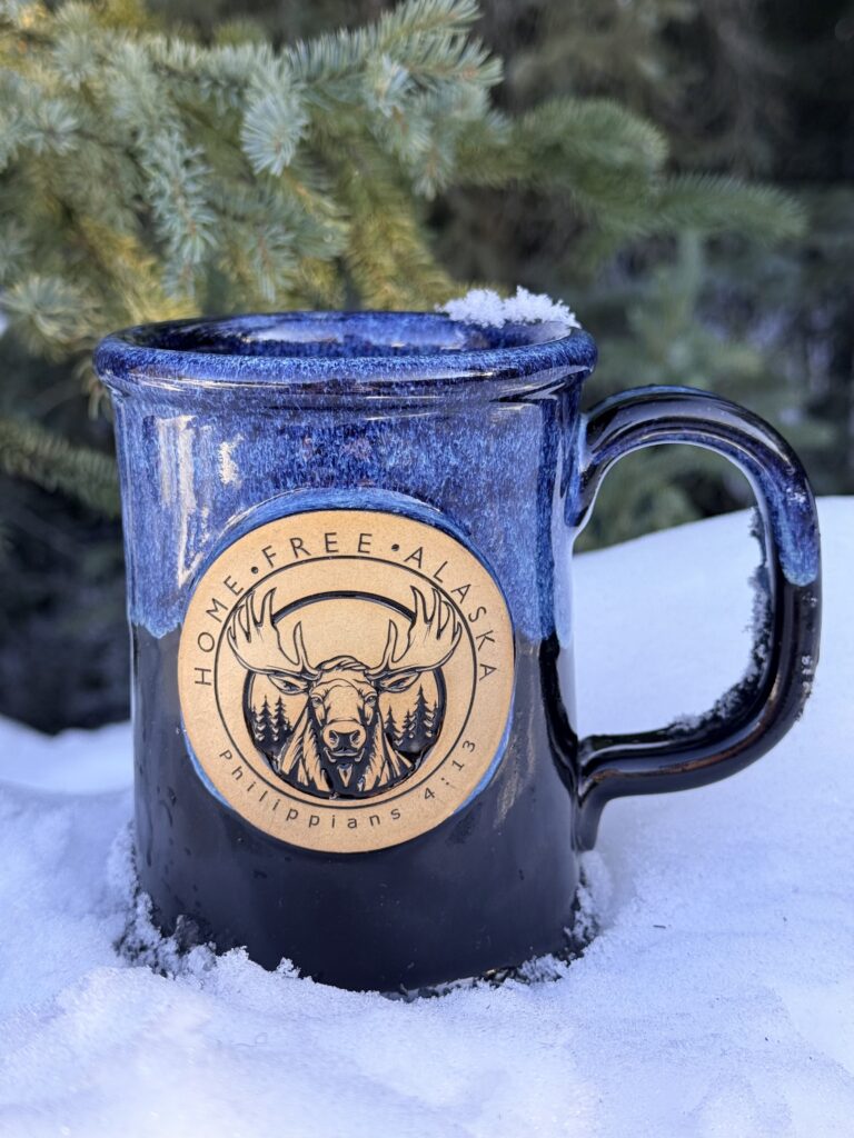 Blue moose mug